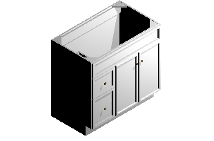 Vanity Sink Base – 2 Drawers Left