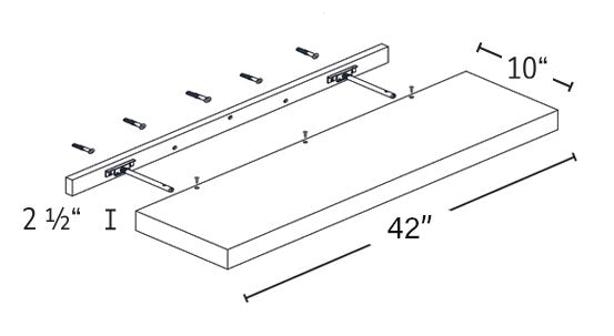 Floating Shelf – 42" – White