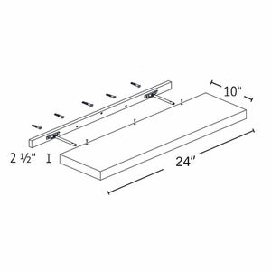 Floating Shelf – 24" – White