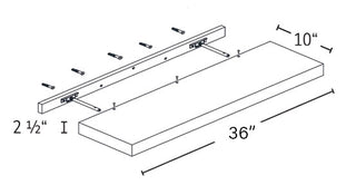 Floating Shelf – 36" – Black