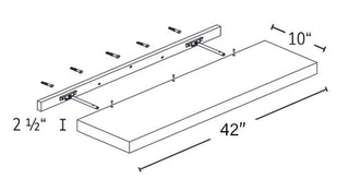 Floating Shelf – 42" – White