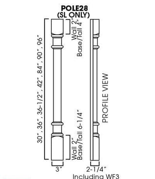 Decorative Post 30" height