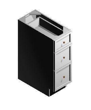 3-Drawer Base Cabinet – 12"