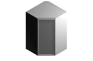 Wall Diagonal Corner Cabinet – 27" × 27" x 42"h