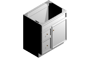 Vanity Sink Base – 2 Drawers Left